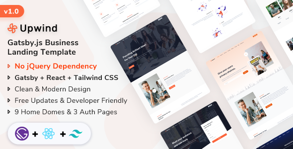 Upwind - React Gatsby Landing Page Template