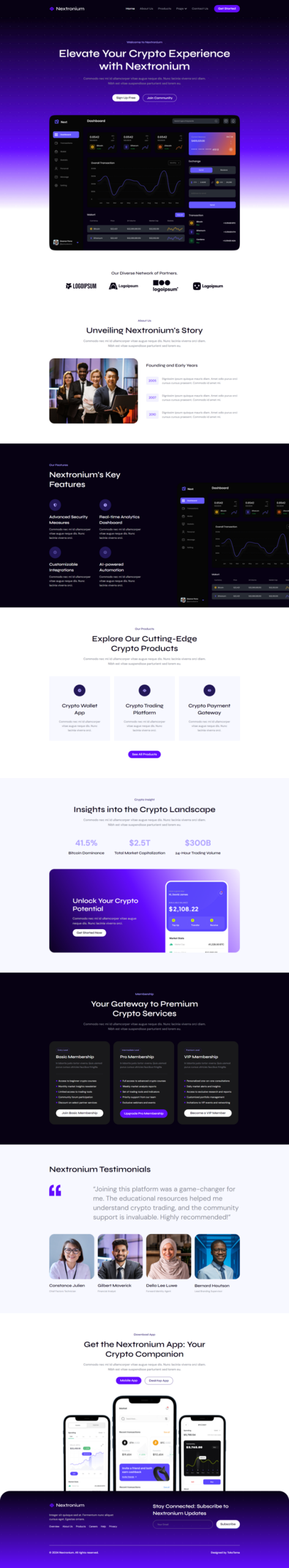 Nextronium - Crypto SaaS Elementor Template Kit