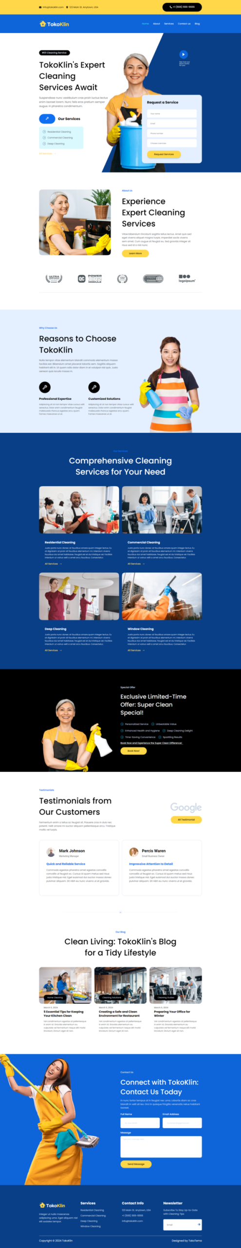 Tokoklin - Cleaning Service Business Elementor Template Kit
