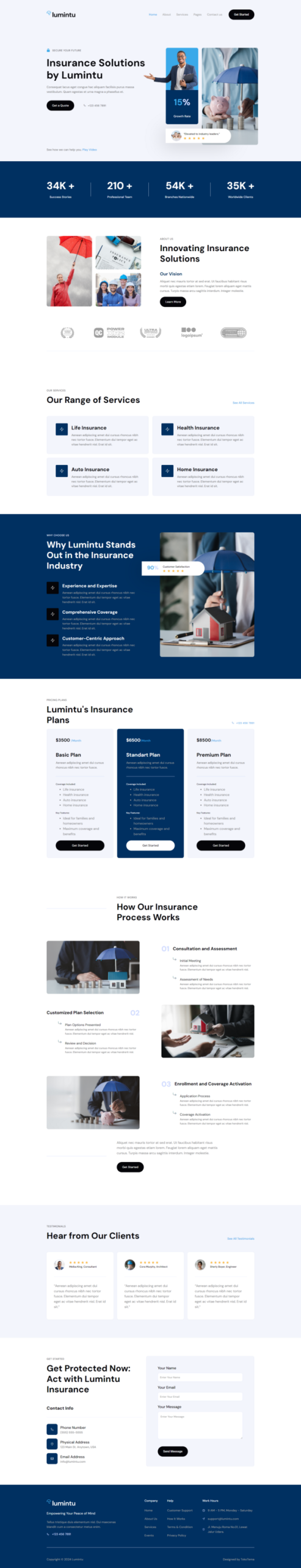 Lumintu - Insurance Agency Elementor Template Kit