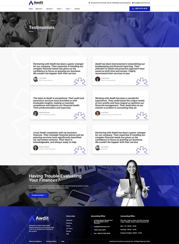 Awdit - Accounting Firm Elementor Template Kit