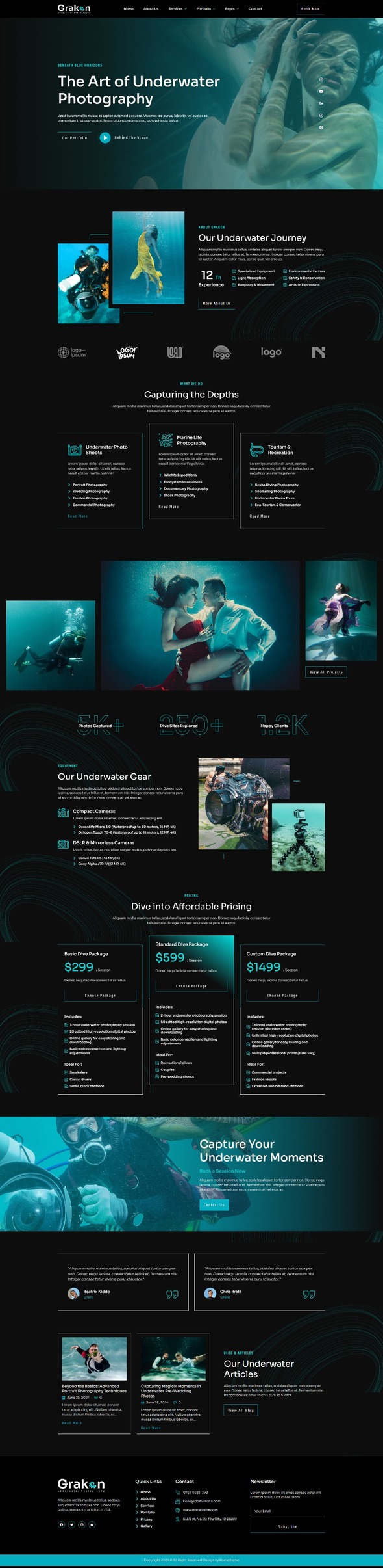 Graken - Underwater Photography Elementor Template Kit