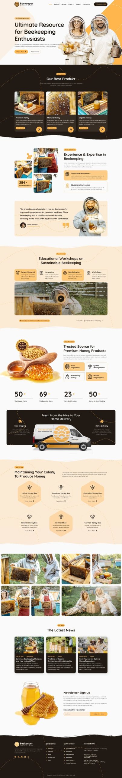 Beekeeper - Beekeeping & Honey Elementor Template Kit