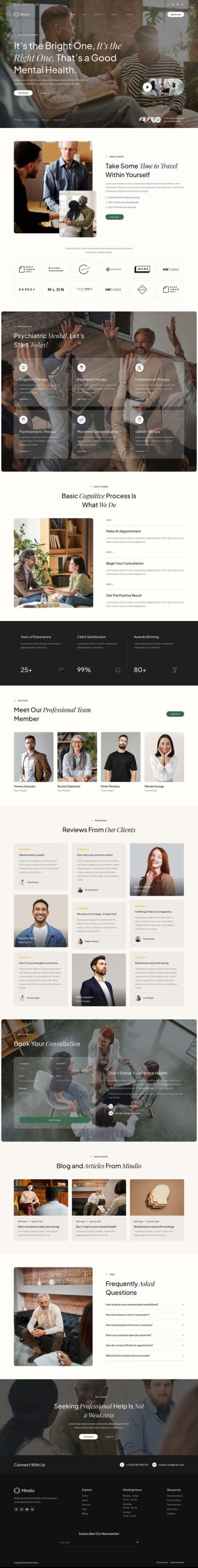 Mindio - Psychology & Counseling Elementor Template Kit