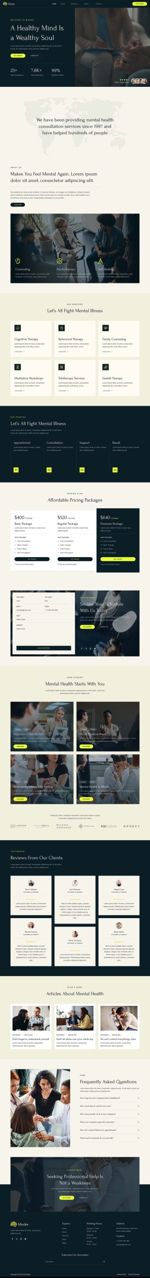 Minder - Mental Health & Therapy Elementor Template Kit
