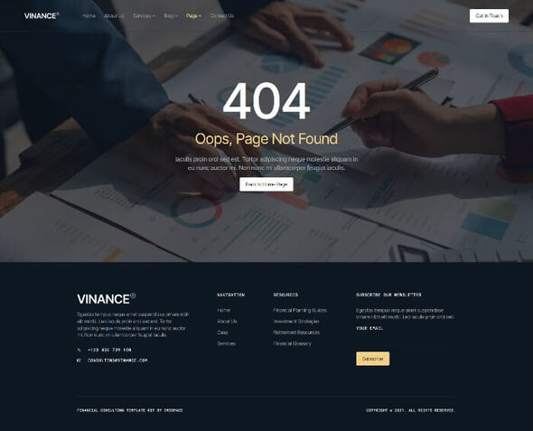 Vinance - Financial Consulting Elementor Template Kit