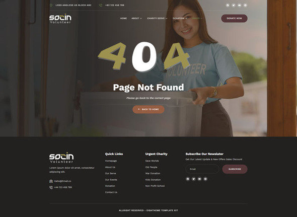 Socin - Volunteer & Charity Elementor Template Kit