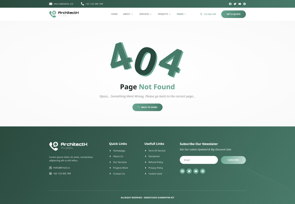 Architectx - Architecture & Interior Design Services Elementor Template Kit