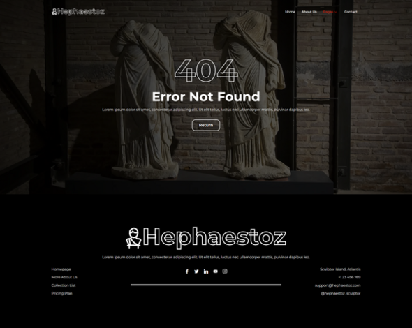 Preview image for Hephaestoz - Sculpture Exhibition Website Elementor Template Kit