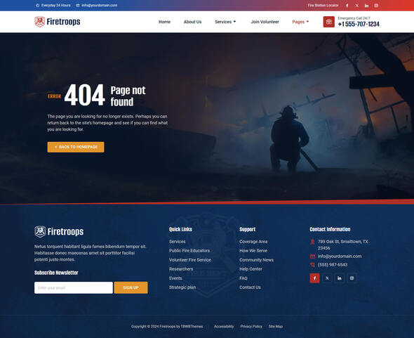 Firetroops - Firefighter & Fire Department Elementor Template Kit