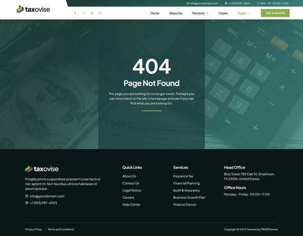 Taxovise - Tax Advisor & Financial Consulting Elementor Template Kit