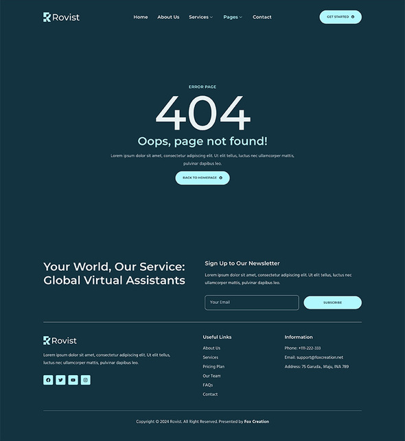 Rovist - Virtual Assistant Service Elementor Template Kit