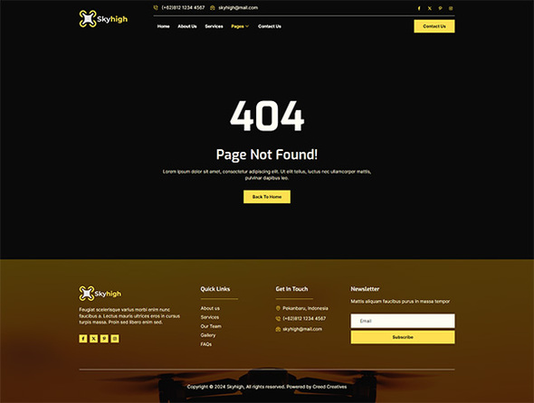 Skyhigh - Drone Aerial Photography & Videography Elementor Template Kit