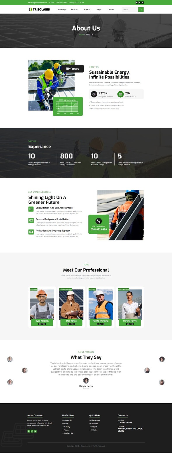 Trisolaris - Solar & Renewable Energy Elementor Template Kit product preview