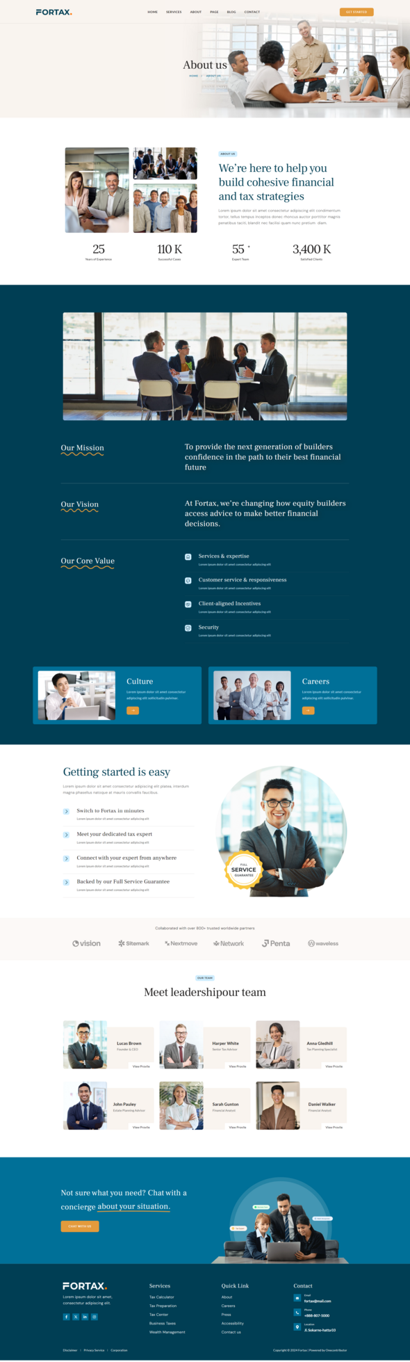 Fortax - Tax Advisor & Financial Consulting Elementor Template Kit product preview