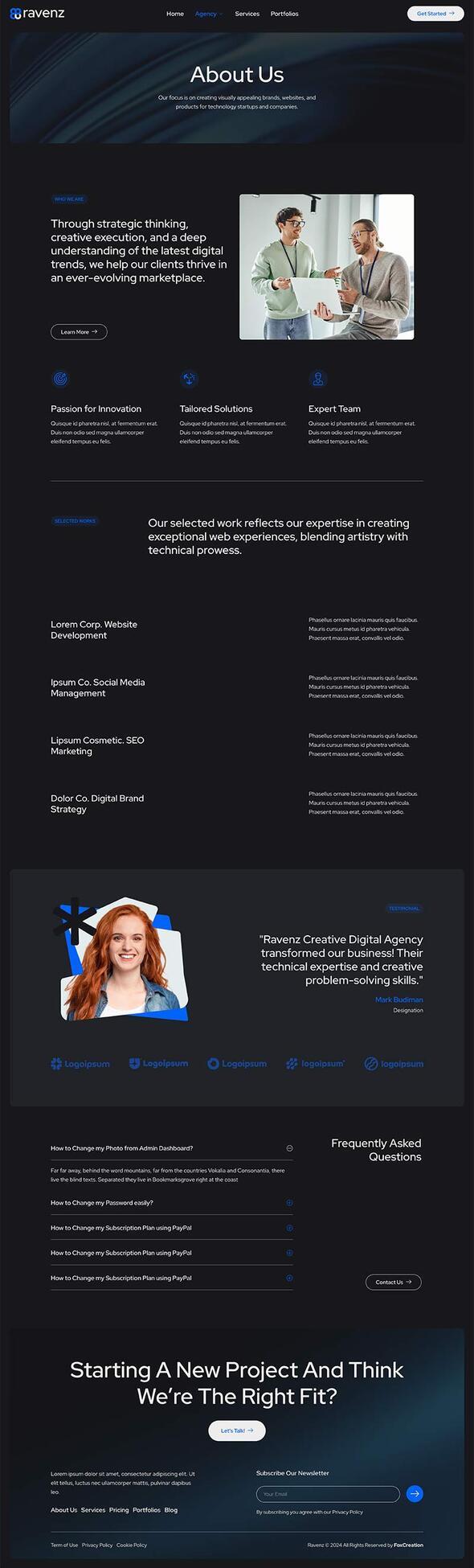 Ravenz - Creative Digital Agency Elementor Template Kit