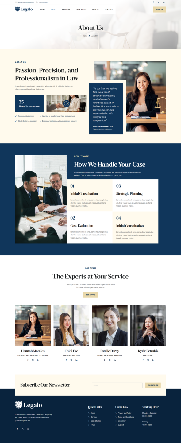 Legalo - Lawyer Attorney and Law Firm Elementor Template Kit
