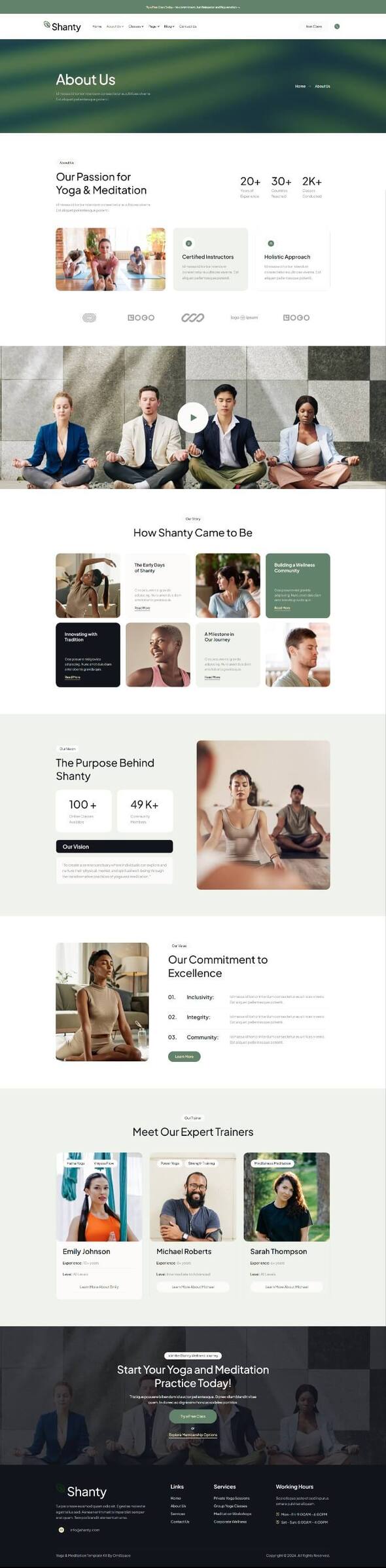 Shanty - Yoga & Meditation Elementor Template Kit