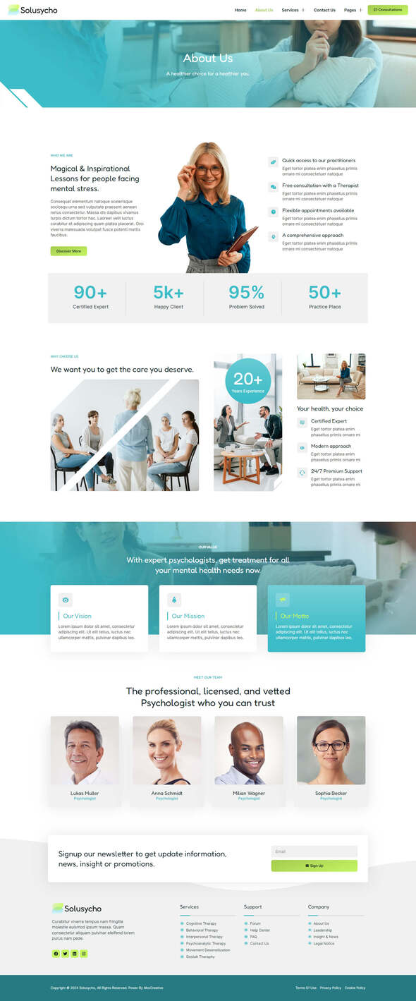 Solusycho - Psychology & Mental Health Elementor Template Kit