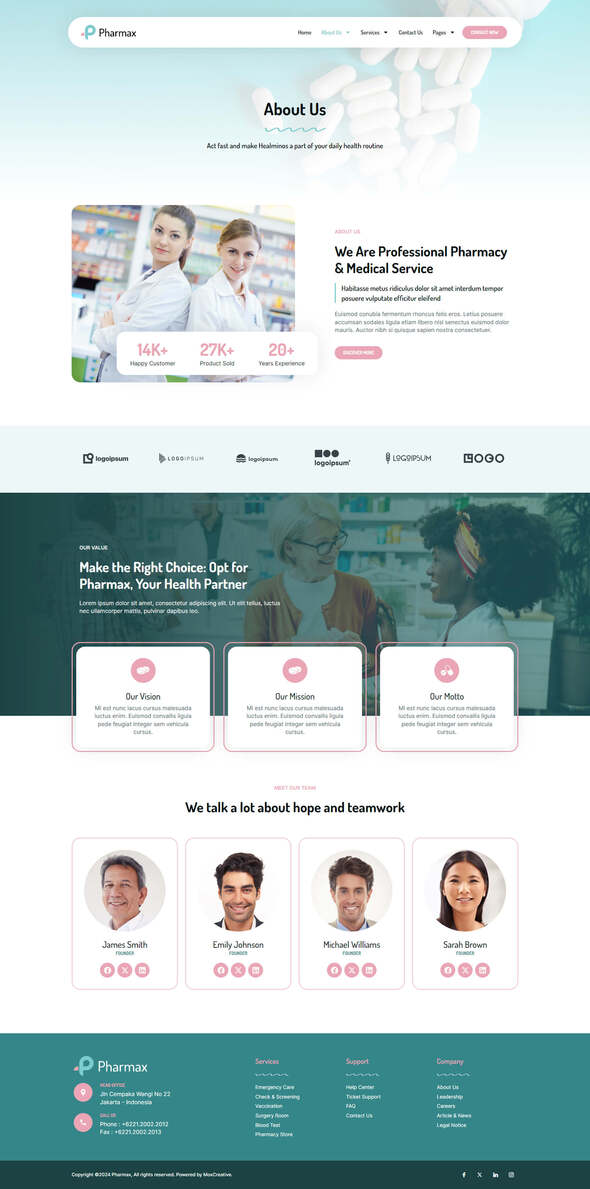 Pharmax - Pharmacy & Medical Elementor Pro Template Kit