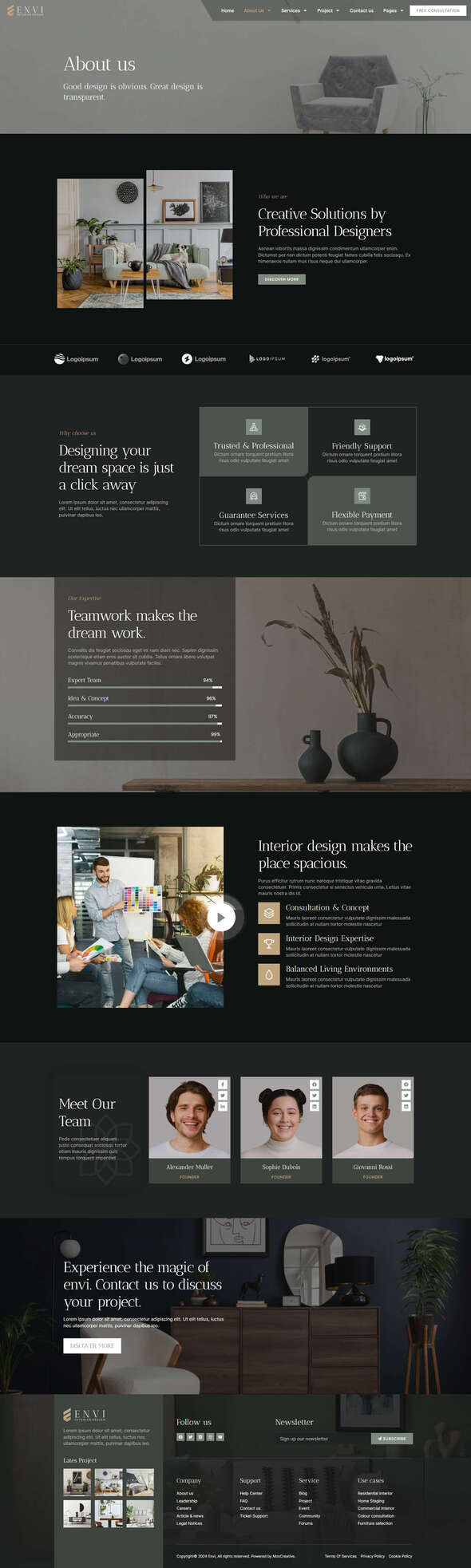 Envi - Interior Design & Architecture Elementor Template Kit