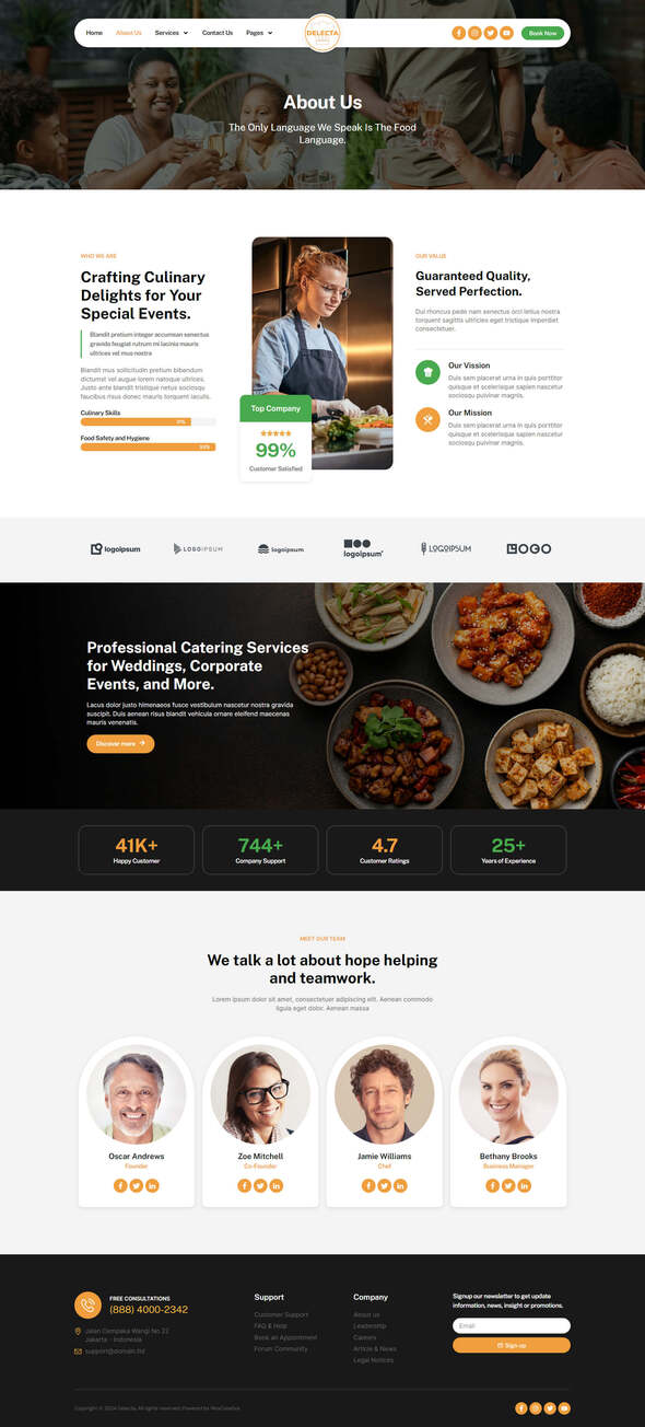 Delecta - Catering Service & Restaurant Elementor Template Kit product preview