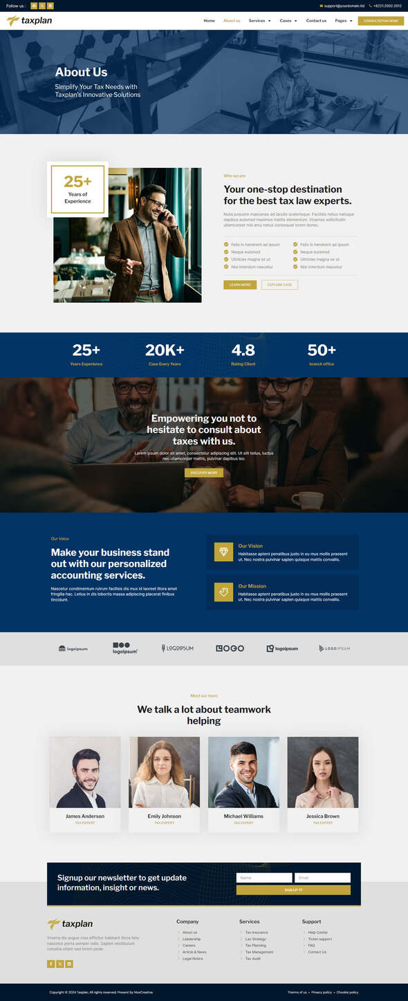 TaxPlan - Tax Advisor & Financial Consulting Elementor Pro Template Kit