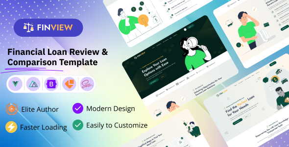 Finview - Financial Loan Review and Comparison Affiliate VueJs 3 Nuxt  Template