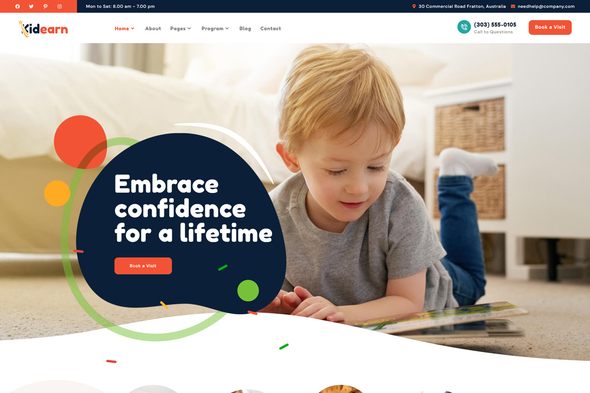 Kidearn - Kindergarten & Baby Care Elementor Template Kit