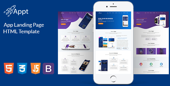 Appt - App Landing HTML5 Template product preview
