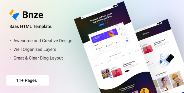 Bnze - SaaS and Software HTML Template product preview