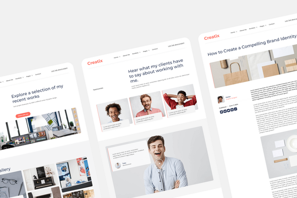 Creatix - Personal Portfolio & Resume Elementor Template Kit