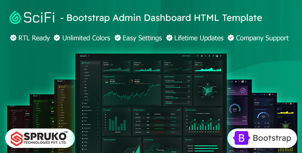 Preview image for SCIFI - Bootstrap HTML Admin Dashboard Template