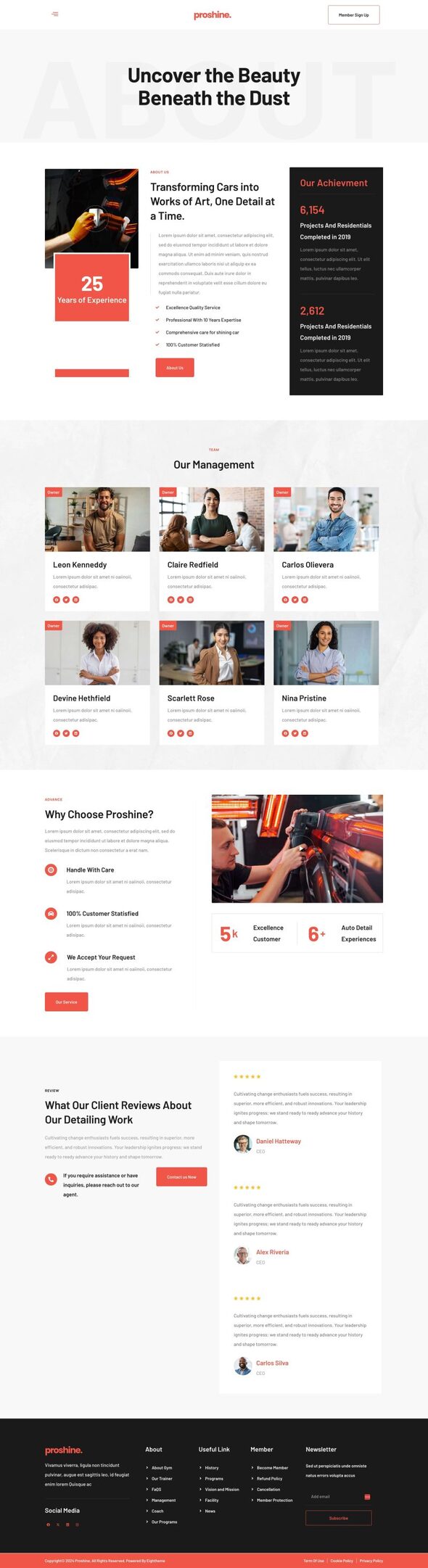 Proshine - Car Detailing & Auto Service Elementor Template Kit