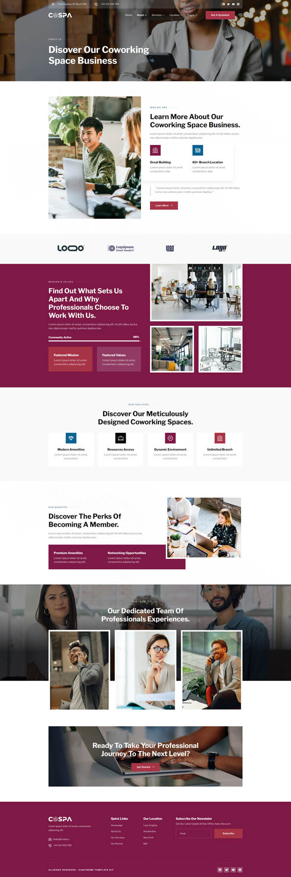 Cospa - Coworking Space & Virtual Office Elementor Template Kit