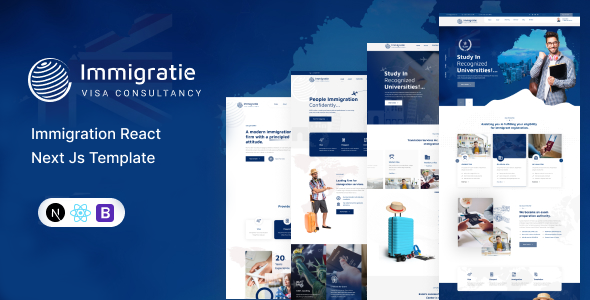 Product preview supplied for Immigratie - immigration and Visa Consulting React Next Js Template