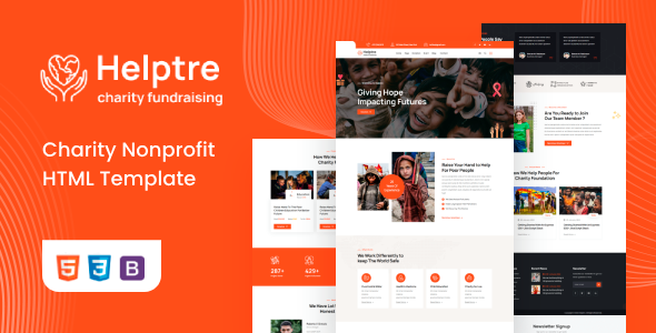 Product preview supplied for Helptre - Charity Nonprofit HTML5 Template