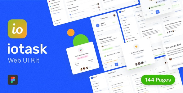 Product preview supplied for IOTask - Multipurpose Dashboard UI Kit for Figma