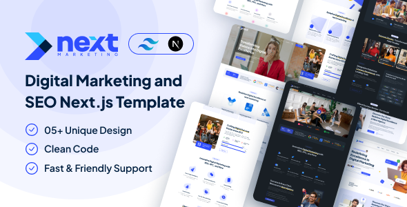Preview image for NextPro - Multipurpose React NextJS Tailwindcss Template for Digital Services Agency