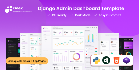 Preview image for Geex - Django Admin Dashboard HTML Template