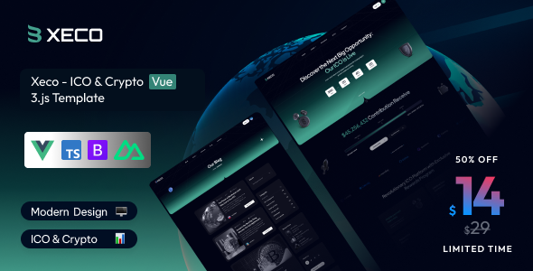 Preview image for Xeco - ICO & Crypto Vue Js.3 Template