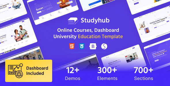 Product preview supplied for Studyhub -  Education HTML Template
