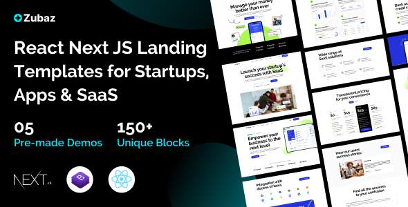 Zubaz - Startup & SaaS React  Next Js Tempalte