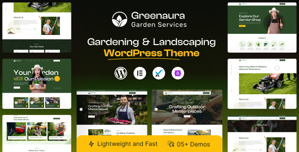 Preview image for Greenaura - Gardening & Landscaping WordPress Theme