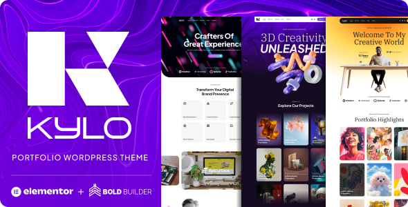 Product preview supplied for Kylo - Portfolio WordPress Theme
