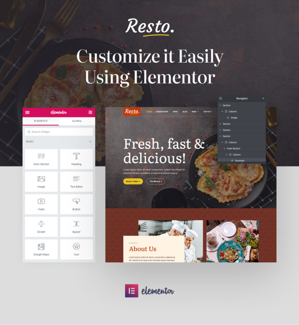 Resto - Restaurant Catering & Cafe Elementor Pro Template Kit