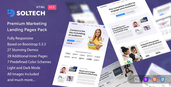 SolTech - Premium Marketing Landing Pages Pack