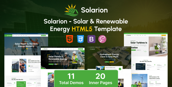 Solarion - Solar and Renewable Energy HTML5 Template product preview