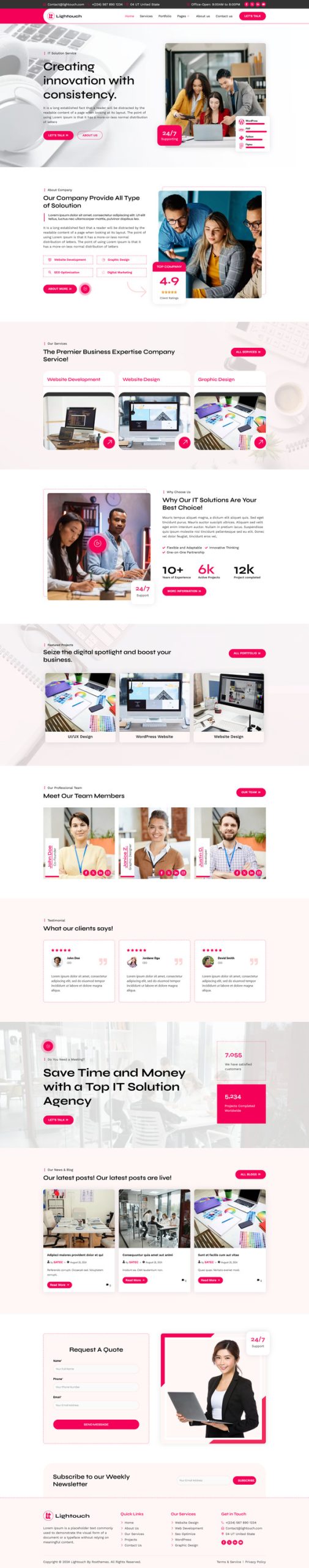 Lightouch - IT Solutions Elementor Template kit