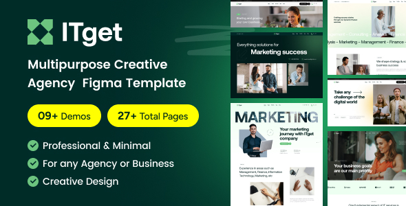 ITGet - Multipurpose Creative Agency  and Portfolio Figma Template product preview